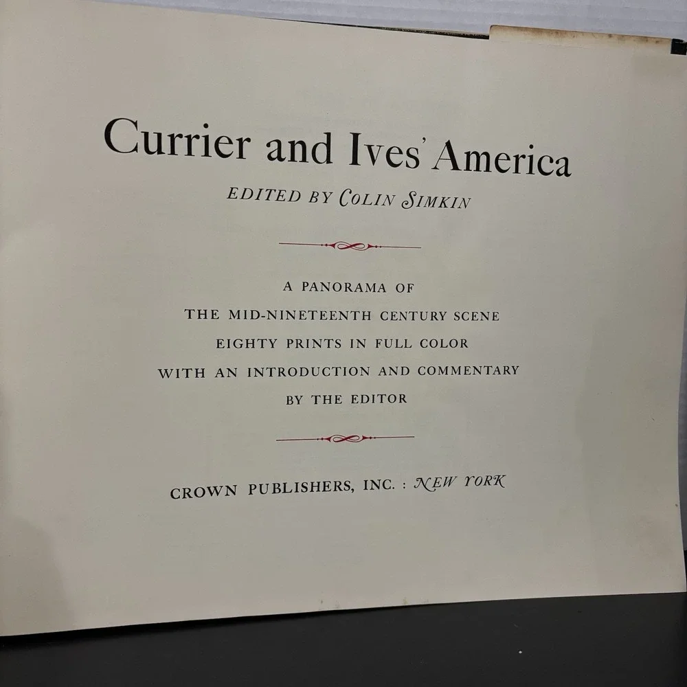 Currier And Ives America Hard Cover 80 Color Prints 1952 Colin Simkin
